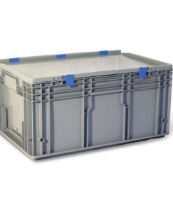 Plastic Crate - Utility Box - Base and Lid - SABS Approved - 51L - Grey - Pack of 45 - KLT6428-withLID