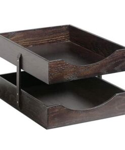 Letter Tray - Double - Contract Wooden Range - 38.5 x 28 x 20 cm - Imbuia - WAL902IM