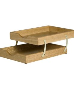 Letter Tray - Double - Executive Wooden Range - 34.5 x 26.8 x 16 cm - Oak - 921OA