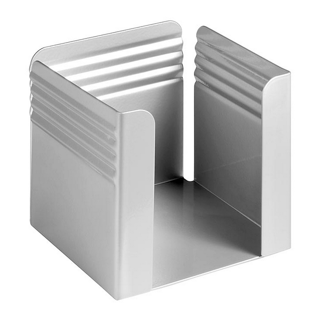Paper Cube - Fluted Steel Range - Metal - 10.5 x 10.5 x 10.5 cm - Silver - 534SI