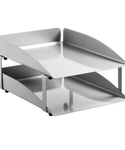 Letter Tray - Double - Modern Steel Range - Metal - 35 x 25 x 6.5 cm - Silver - 402SI