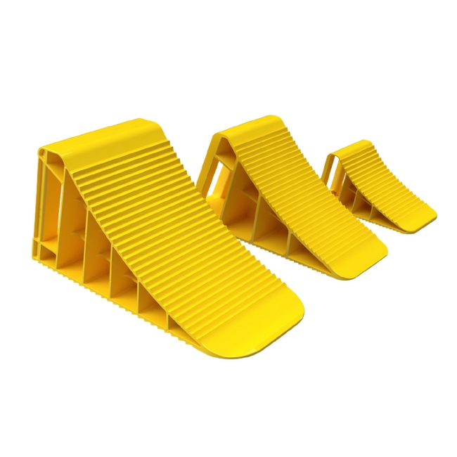 Wheel Chock 5 Ton - Polypropylene - 21 x 11 x 12cm - Pack of 2 - SL.FG.MC.5T.YL