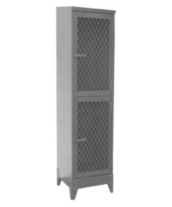 Steel Locker with Mesh Door - 2 Tier Metal - Two Door - 180 x 30 x 45 cm - SLMD02-grey