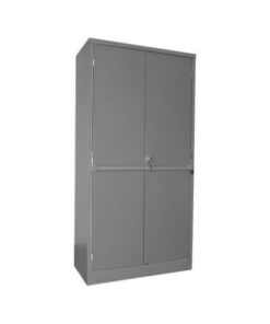 Steel Stationery Cupboard - Metal Storage Cabinet - 4 Shelves - Security Bar - 180 x 90 x 45 cm - SC001-grey