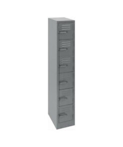 Steel Locker - Metal - 6 Tier - Six Door - 180 x 30 x 45 cm - LOC006-grey
