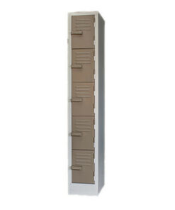 Steel Locker - Metal - 5 Tier - Five Door - 180 x 30 x 45 cm - LOC005-ivorykaroo
