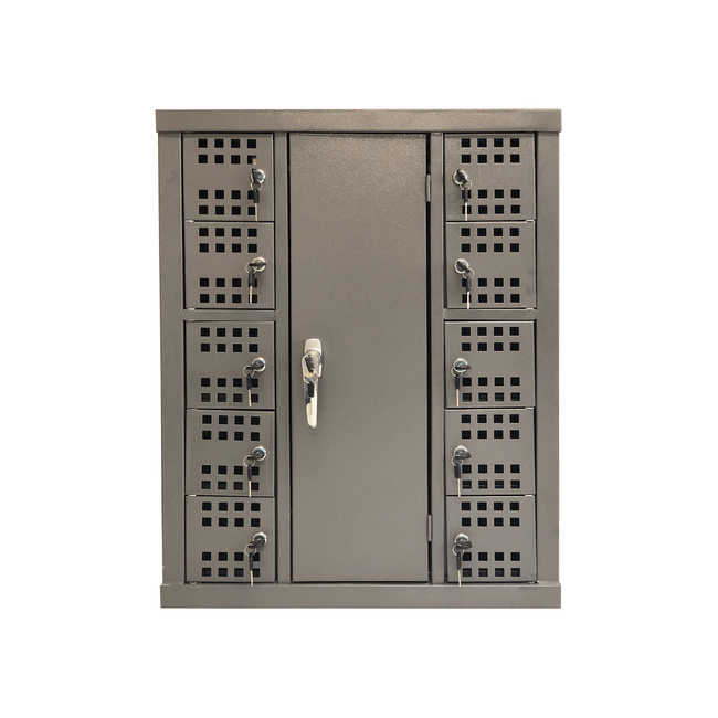 Cell Phone Charge Station Locker - Metal - 10 Compartments - Excludes Charger Unit - CELLOCK10RECHARGE02