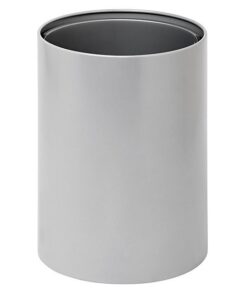 Steel Litter Bin - Wide - No Lid or Liner - Solid - 400 Ø x 600 (H) mm - Silver - 765SI