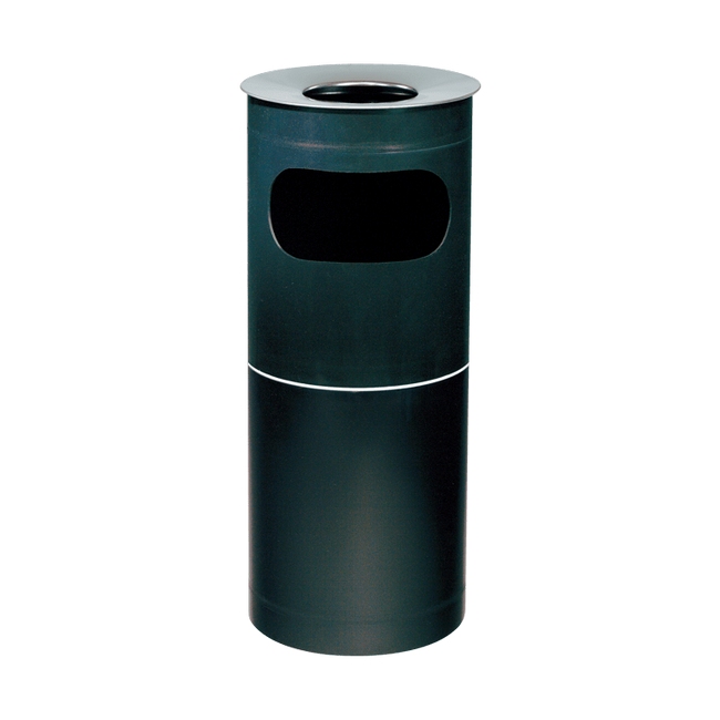 Plastic Ashtray Free Standing - With Stainless Steel Top With Opening - 240 Ø x 585 (H) mm - Colour Options - 636BL