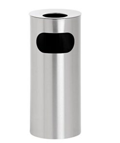 Ashtray Litter Bin - Stainless Steel - Free Standing - 240 Ø x 600 (H) mm - Brushed - 506