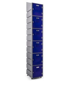 Plastic Locker - Solid Door - HACCP Compliant - Slanted Top - 6 Tier - LOCKER6SOLID-SLANT