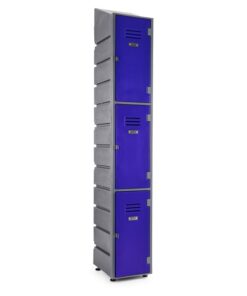 Plastic Locker - Solid Door - HACCP Compliant - Slanted Top - 3 Tier - LOCKER3SOLID-SLANT