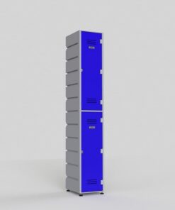 Plastic Locker - Solid Door - HACCP Compliant - Flat Top - 2 Tier - LOCKER2SOLID-FLAT
