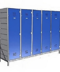 Plastic Sports Lockers on Frame - 5 x 1-Tier (5 Tiers) - HACCP - 5SLF