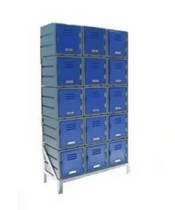 Plastic Food Lockers on Frame - 3 x 5-Tier (15 Tiers) - Flat Top - HACCP - 15FF-FLAT