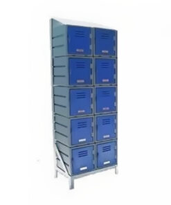 Plastic Food Lockers on Frame - 2 x 5-Tier (10 Tiers) - Slanted Top - HACCP - 10FF-SLANTED
