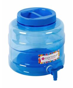 20L Plastic Water Canister - With Tap - Transparent Blue - Pack of 4