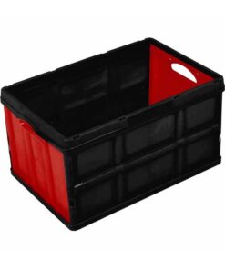 Plastic Crate - Foldable - Black and Red - 59 x 39 x 62 cm - Pack of 5