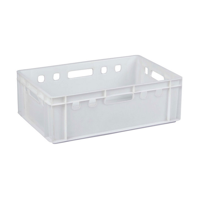 Plastic Crate - Stackable - Heavy Duty - White - 60 x 39 x 19.7 cm - (MOQ 500)