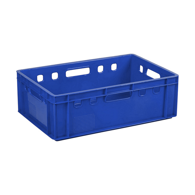 Plastic Crate - Stackable - Heavy Duty - Blue - 60 x 39 x 19.7 cm