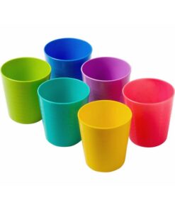 Kiddies Plastic Tumblers - Rainbow Range - 6 Assorted Colours Per Pack - Pack of 10