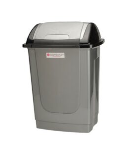 Contour 50L Rectangular Plastic Dust Bin - Square Swing Lid - Colour Options - Pack of 5
