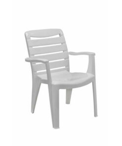 Plastic High Back Chair - Mia - White