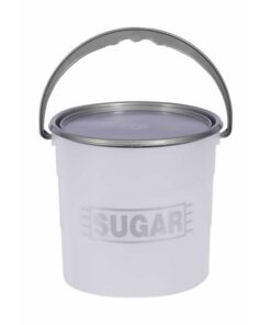 10L Plastic Bucket and Lid - Sugar - Pack of 5