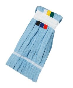 260g Fan Mop Head - Microfibre - 38mm Webbing - Blue With Colour Coded Tags