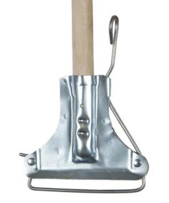 Metal Fan Mop Holder - Varnished Handle - 1.5m