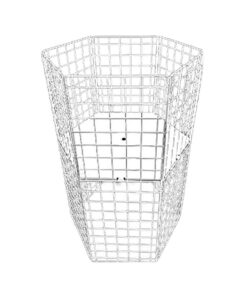Steel Mesh Cylindrical Dump Bin - Adjustable Shelf - 60 x 60 x 97cm - White
