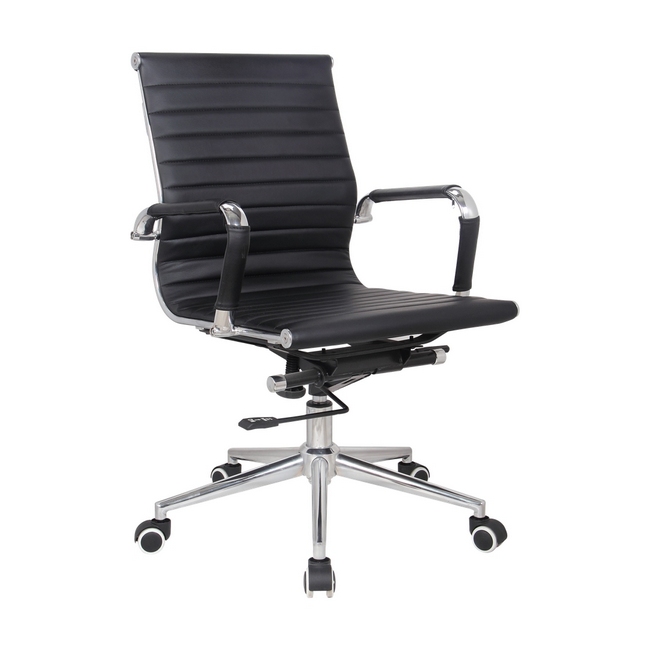 Medium Back Office Chair - Eames PU Leather - Tilt - Gas Height - Colour Options