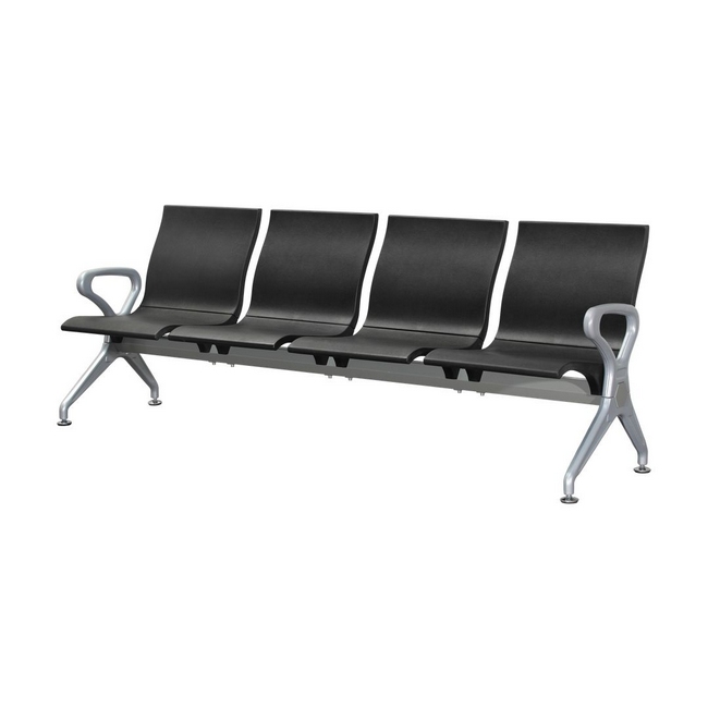 Airport Bench - Public Seating - Polyurethane - Indoor Use - Flat Packed - Four Seater - 237 x 67 x 87 cm