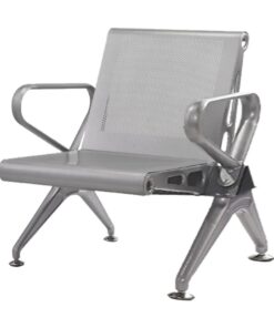 Airport Bench - Public Seating - New Chrome Deluxe - Indoor Use - Flat Packed - One Seater - 61 x 68 x 78 cm