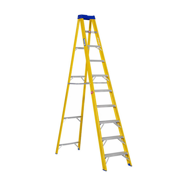 Partial Fibreglass Step Ladder - Single Sided - Industrial A-Frame - 10 Steps - 3.0m