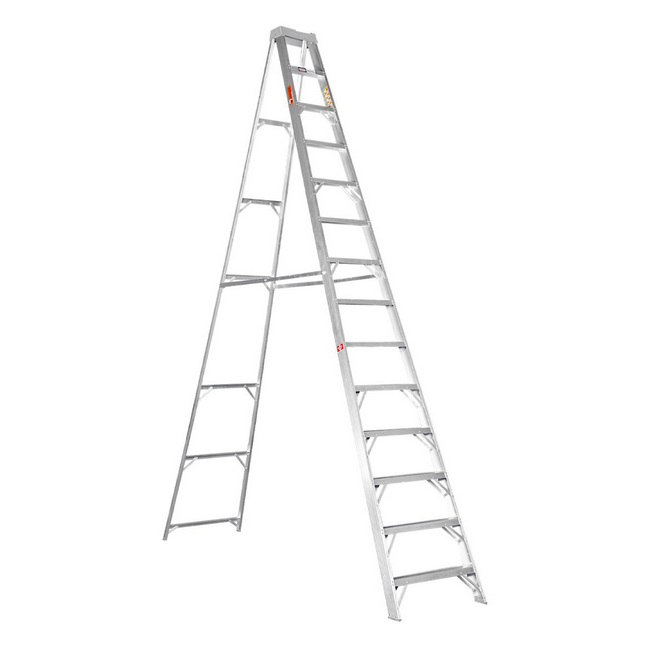 Aluminium Step Ladder - Single Sided - A-Frame - Heavy Duty Industrial - 14-Step - 4.20m