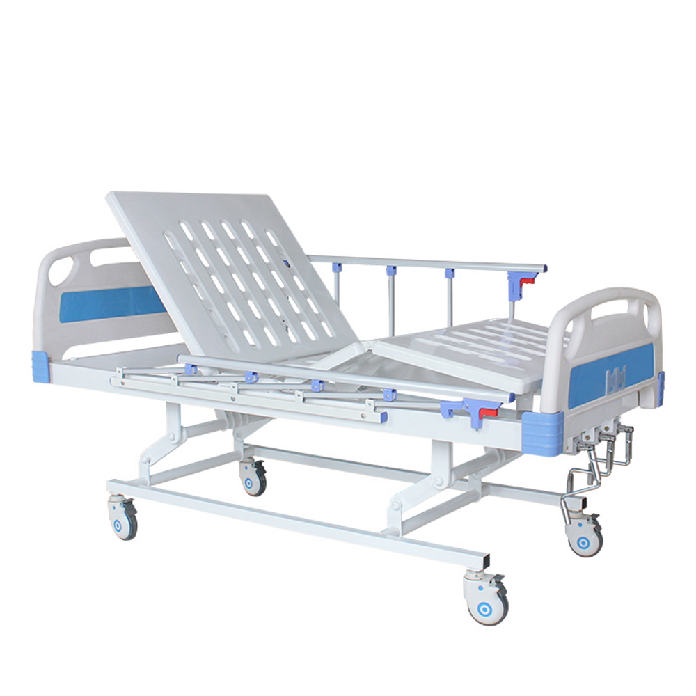 Three Crank Abs Hospital Bed With 4 Section 10cm Eggbox Mattress