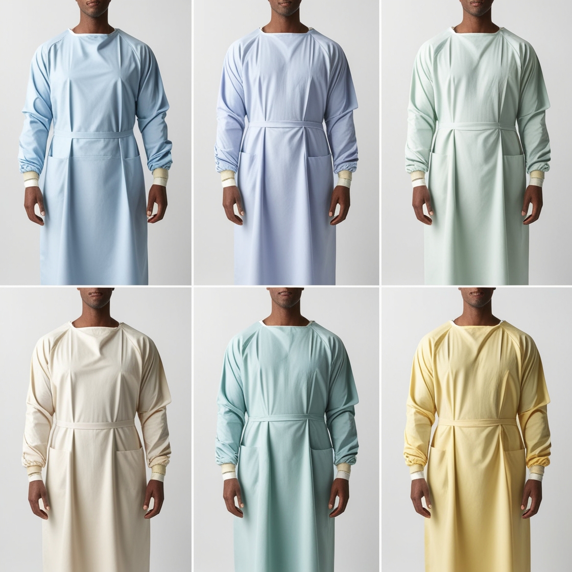 white disposable surgical gown