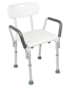 Shower Chair with Handles and Back Support – Aluminium