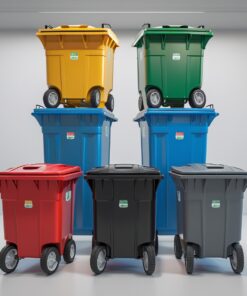 770 liter white wheelie bin