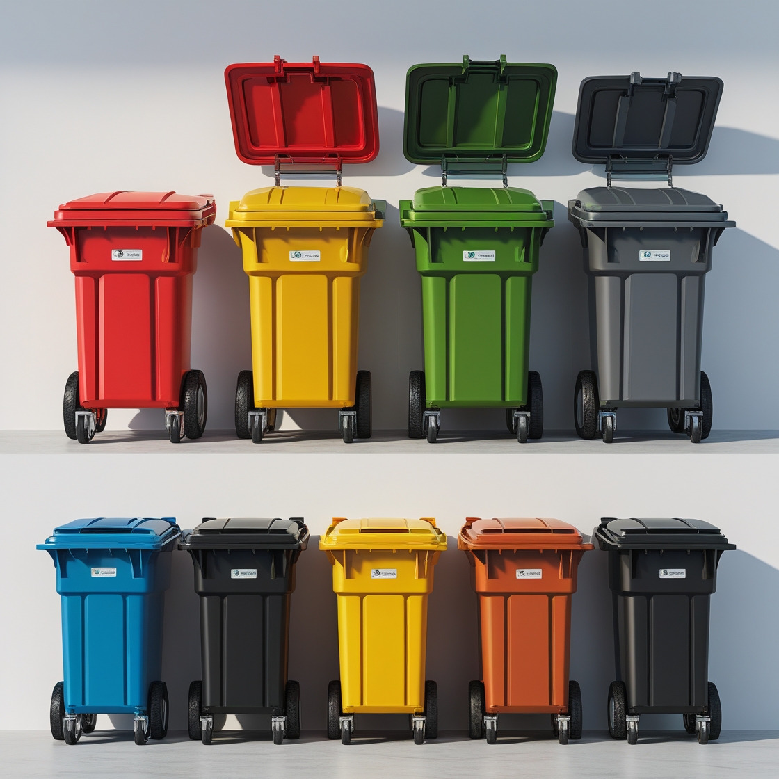 Brown 660 liter wheelie bin