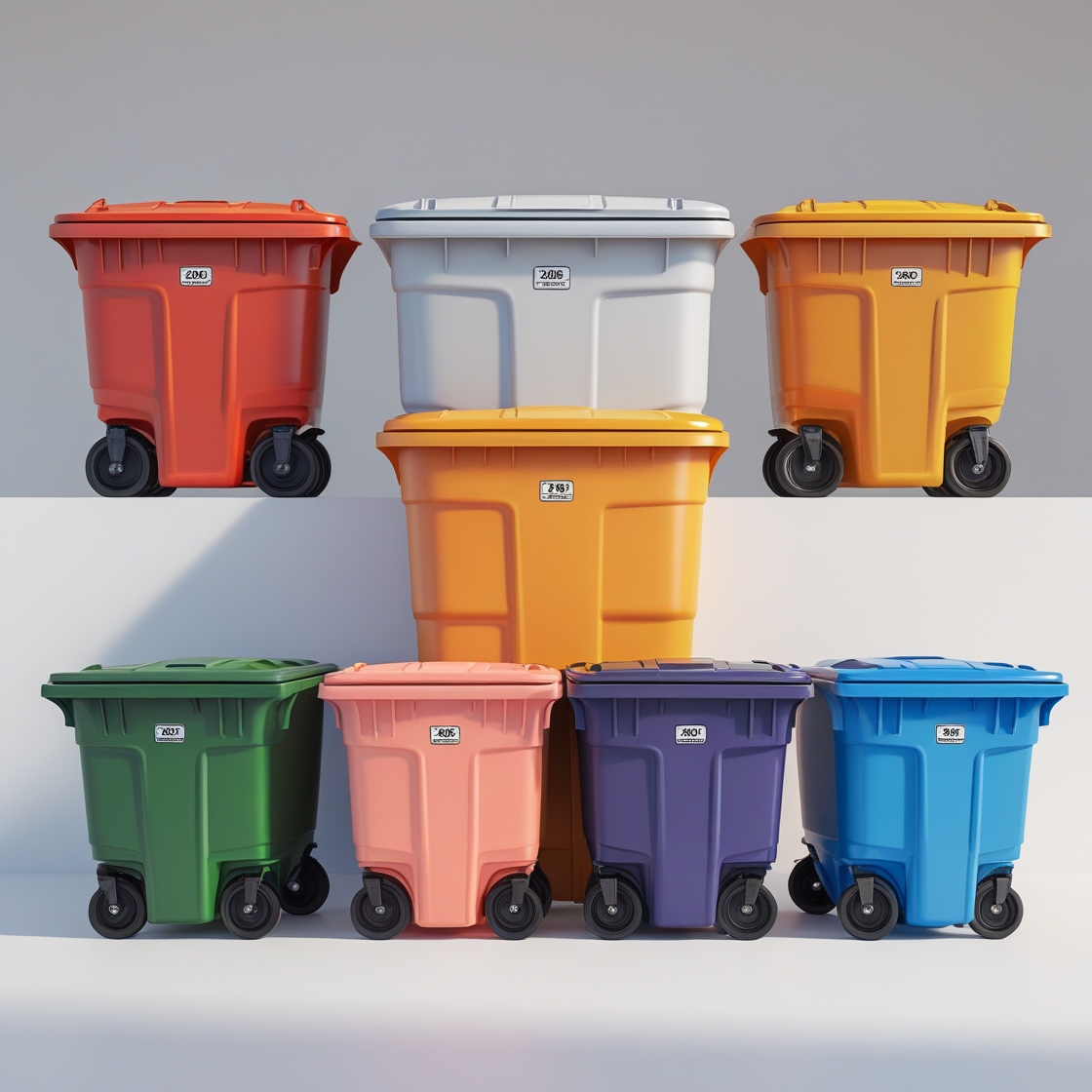 Black 660 liter wheelie bin