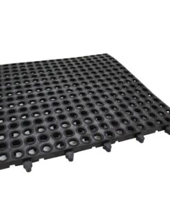 Rubber and Plastic Mat - MK3 Drainage and Bakkie - 48 x 48 x 2 cm - Black - Pack of 2 - RUBMK32