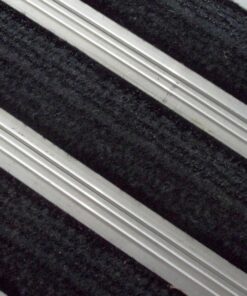 Heavy Duty Mat System - Dm Aluminium Linking Joints - Woven Brush Insert - 3mm Foam Backing - 12mm High - per m2 - Charcoal - DMA010002