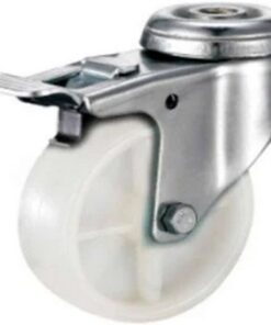 Castor Wheels - Polypropylene - Bolt Hole Swivel - Brake - White - 50mm - TOOC400