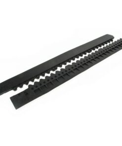 Rubber Mat Male Corner Edge - Fatigue-Step Solid Anti-Fatigue Interlocking Tile - 100 x 8 x 1.8 cm - Black - SS010002M
