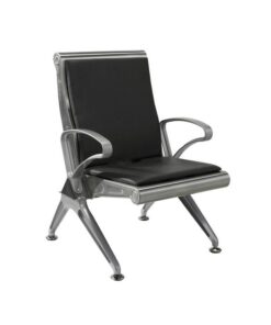 Airport Bench - Indoor Waiting Room Seat - Mild Steel - Upholstered - Heavy Duty - Single Seat - Flat Pack - 60 x 67 x 82 cm - PD01A-black