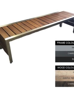 Mall Bench - Steel and Wood - Bolt Down - 45x150x51cm - Colour Options - ML4632PC