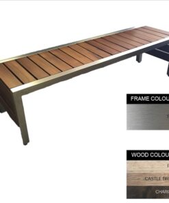 Mall Bench - Stainless Steel 304 and Wood - Bolt Down - 45x240x51cm - Colour Options - ML4262S