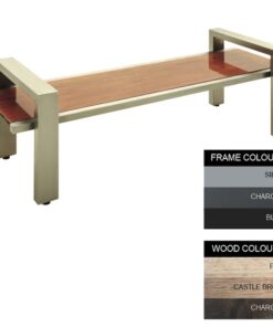Modern Bench - Steel and Wood - Bolt Down - 45x180x49cm - Colour Options - MD4642PC